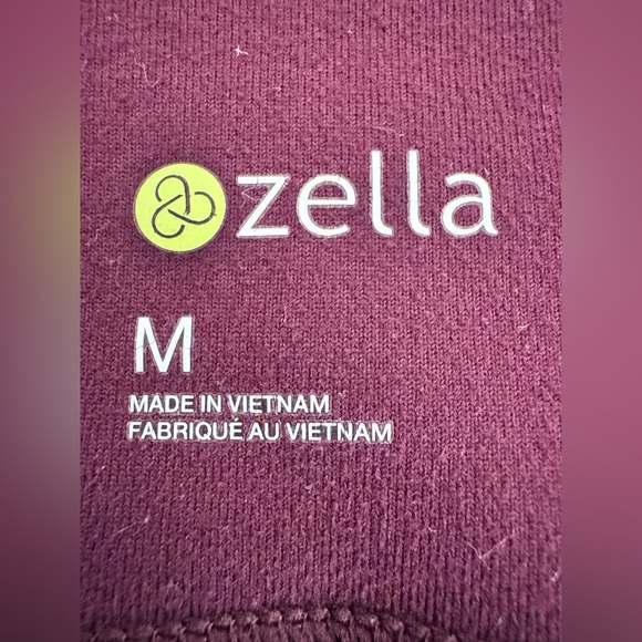 Zella Burgundy Capri Length Leggings Size M - Picture 3 of 5